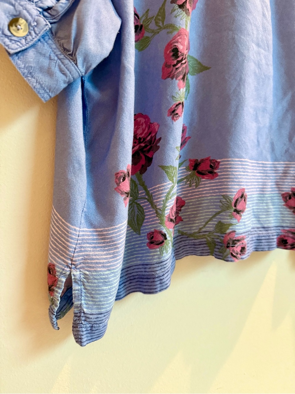 Free People We The Free Big Blooms Shirt, Large, Blue Combo - Picture 13 of 16